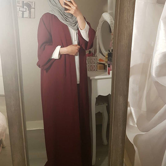 Cardigan de Color Liso Talla XL - Bata Elegante Estilo Dubái - Image 2