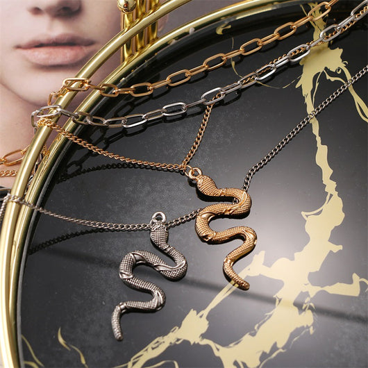 Collar Doble Cadena Serpiente en Aleación - Diseño Minimalista - Image 12