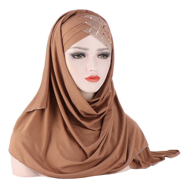 Pañuelo Brillo para Mujer - Turbante Hijab Jersey Liso