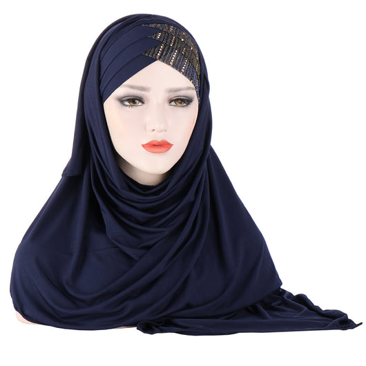 Pañuelo Brillo para Mujer - Turbante Hijab Jersey Liso - Image 4