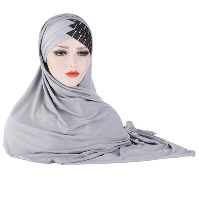 Pañuelo Brillo para Mujer - Turbante Hijab Jersey Liso - Image 3