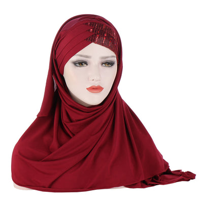 Pañuelo Brillo para Mujer - Turbante Hijab Jersey Liso - Image 6