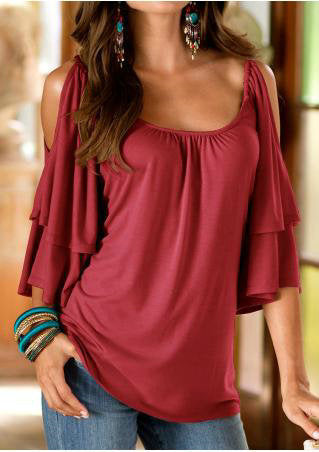 Blusa Diosa Hombros Descubiertos con Mangas Capas Cinco Puntos - Image 11