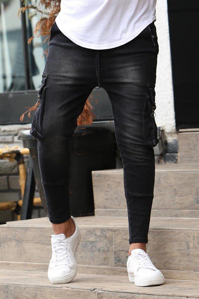 Jeans de Hombre Stretch con Múltiples Bolsillos y Detalles de Cierre - Image 8