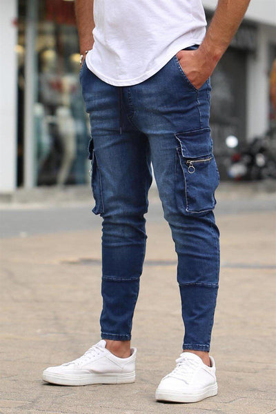 Jeans de Hombre Stretch con Múltiples Bolsillos y Detalles de Cierre - Image 11