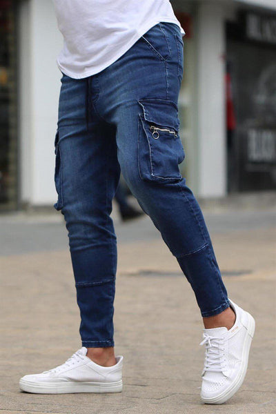 Jeans de Hombre Stretch con Múltiples Bolsillos y Detalles de Cierre - Image 4