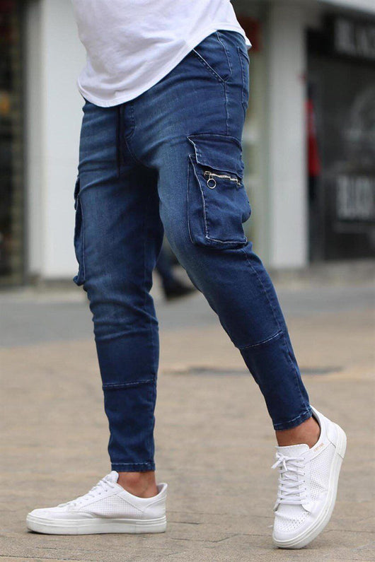 Jeans de Hombre Stretch con Múltiples Bolsillos y Detalles de Cierre - Image 4