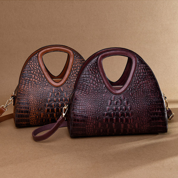 Bolso Crossbody de Cuero Suave con Diseño Grabado para Mujer
