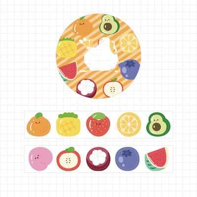 100 pieces of die-cut tape featuring cute plant and flower designs, including bushes, cacti, and various blossoms.