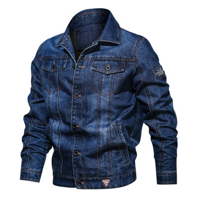 Chaqueta Denim Talla Grande con Múltiples Bolsillos y Cuello Solapa - Image 2