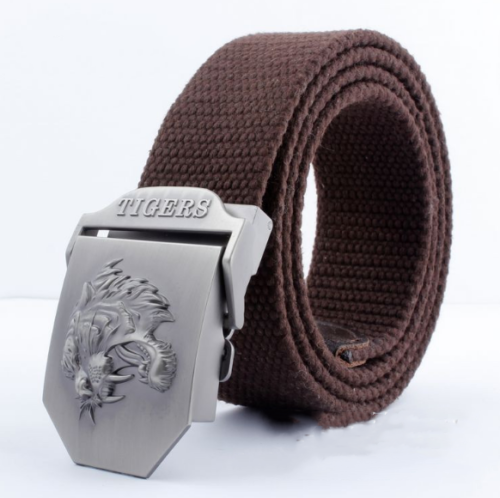Cinturón de Lona Ajustable para Hombre - Diseño Casual con Hebilla Tiger - Image 4