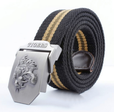 Cinturón de Lona Ajustable para Hombre - Diseño Casual con Hebilla Tiger - Image 6
