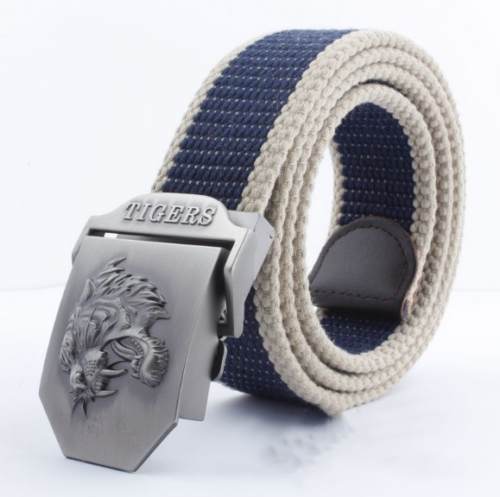 Cinturón de Lona Ajustable para Hombre - Diseño Casual con Hebilla Tiger - Image 5