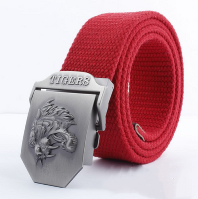 Cinturón de Lona Ajustable para Hombre - Diseño Casual con Hebilla Tiger - Image 11