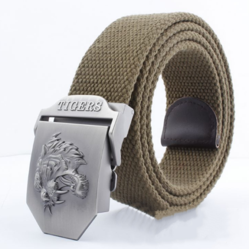 Cinturón de Lona Ajustable para Hombre - Diseño Casual con Hebilla Tiger - Image 10