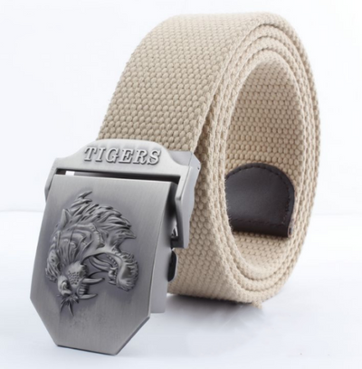 Cinturón de Lona Ajustable para Hombre - Diseño Casual con Hebilla Tiger - Image 12