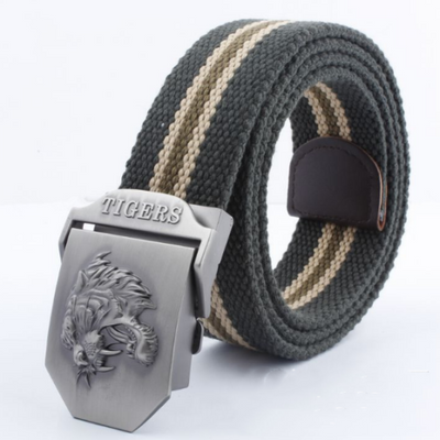 Cinturón de Lona Ajustable para Hombre - Diseño Casual con Hebilla Tiger - Image 15