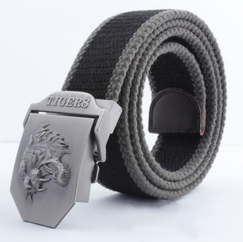 Cinturón de Lona Ajustable para Hombre - Diseño Casual con Hebilla Tiger - Image 18