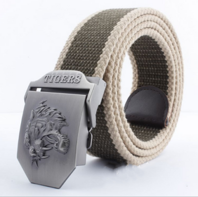 Cinturón de Lona Ajustable para Hombre - Diseño Casual con Hebilla Tiger - Image 16