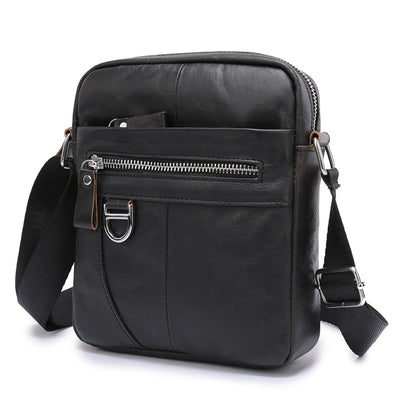 Bolsa de Hombro en Cuero Genuino Flor de Lomo para Hombre - Image 6