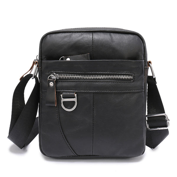 Bolsa de Hombro en Cuero Genuino Flor de Lomo para Hombre