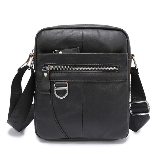 Bolsa de Hombro en Cuero Genuino Flor de Lomo para Hombre