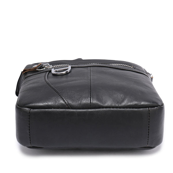 Bolsa de Hombro en Cuero Genuino Flor de Lomo para Hombre