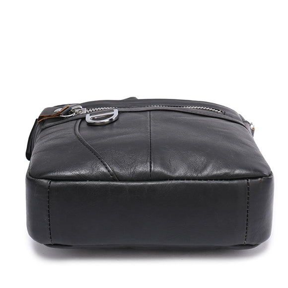 Bolsa de Hombro en Cuero Genuino Flor de Lomo para Hombre