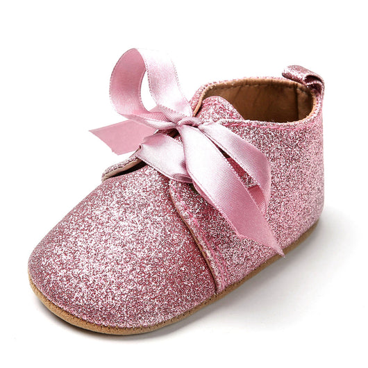 Zapatos de Bebé con Brillo y Cordones - Suela Suave para Recién Nacidos (0-1 Año) - Image 2