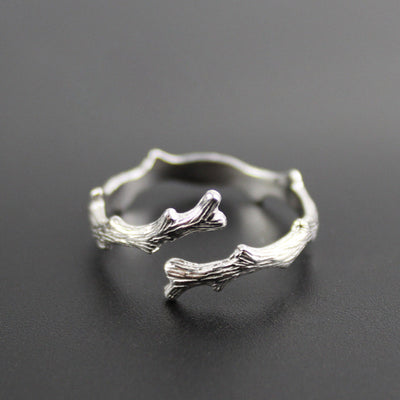 Anillo de Plata S925 Rama Literaria Ajustable - Image 6