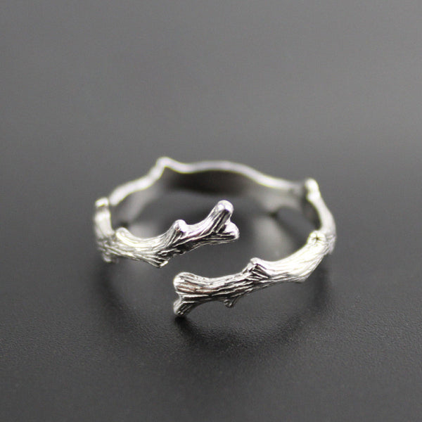 Anillo de Plata S925 Rama Literaria Ajustable