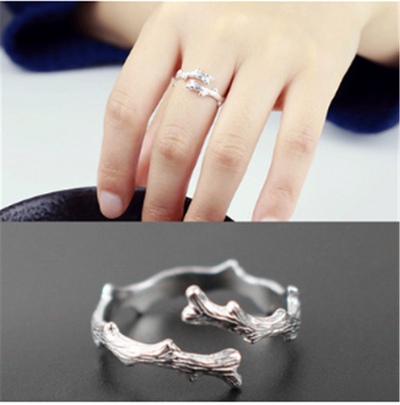 Anillo de Plata S925 Rama Literaria Ajustable - Image 5
