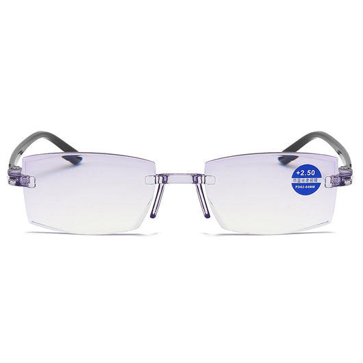 Lentes de Lectura sin Marco con Filtro Azul y Bordes Facetados
