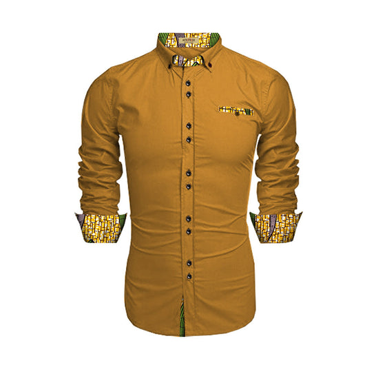 Camisa Étnica Africana Estampada en Algodón Batik para Hombre - Image 8