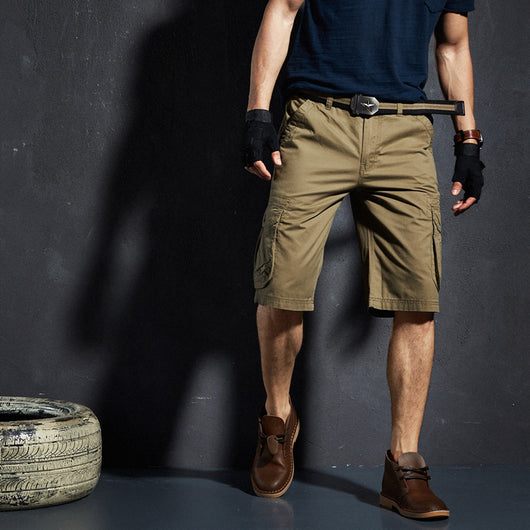 Pantalones de Trabajo Casual Holgados de Algodón con Múltiples Bolsillos para Hombre