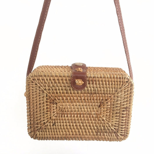 Bolso Cuadrado de Ratán Tejido a Mano - Image 12