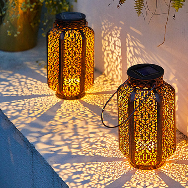Lámpara Solar Decorativa para Jardín Exterior - Diseño Calado Impermeable