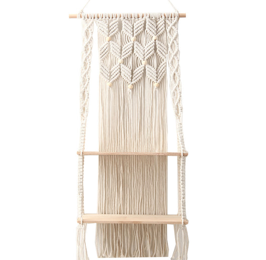 Estantería de Pared Bohemia de Tres Niveles con Detalle de Hilo Tejido para Dormitorio - Image 15