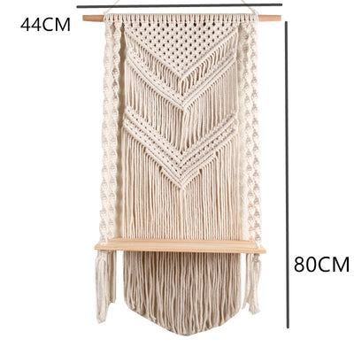 Estantería de Pared Bohemia de Tres Niveles con Detalle de Hilo Tejido para Dormitorio - Image 19