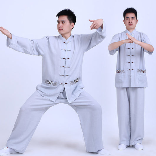 Conjunto de Algodón y Lino para Ejercicio Matinal - Primavera, Verano y Otoño - Image 4