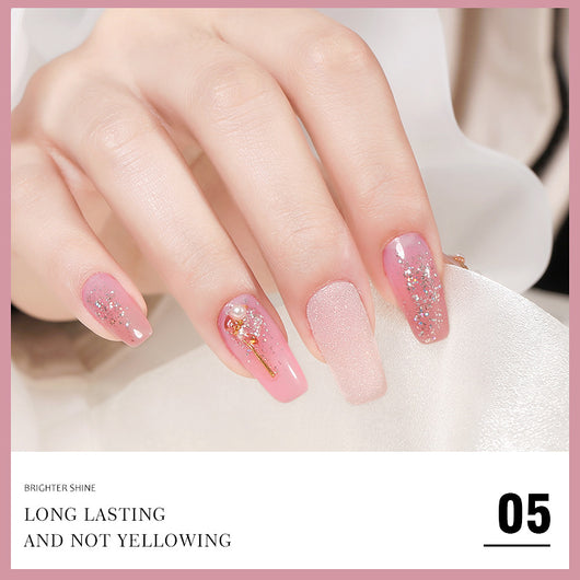 Set de Esmalte Gel Adhesivo Rosa Nude Jade Powder Ice - Image 6