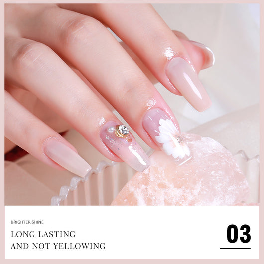 Set de Esmalte Gel Adhesivo Rosa Nude Jade Powder Ice - Image 10