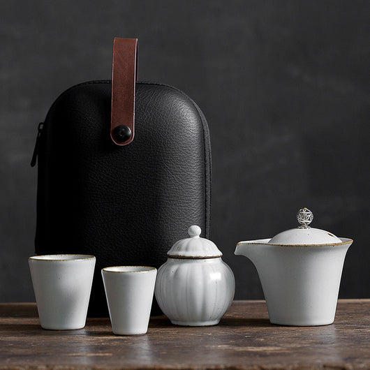 Juego de Té Kung Fu Portátil de Cerámica - Tetera y 2 Tazas con Bolsa - Image 11