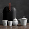 Juego de Té Kung Fu Portátil de Cerámica - Tetera y 2 Tazas con Bolsa