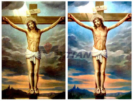 Pintura de Diamantes Jesús con Cruz Cristiana - Cuadro Completo de Diamantes - Image 6