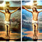Pintura de Diamantes Jesús con Cruz Cristiana - Cuadro Completo de Diamantes