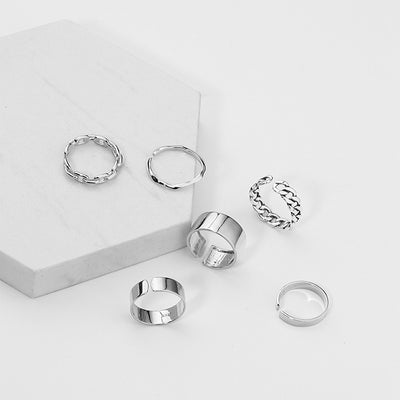 Anillo Apilable Combinado Plata 925 para Mujer - Image 11