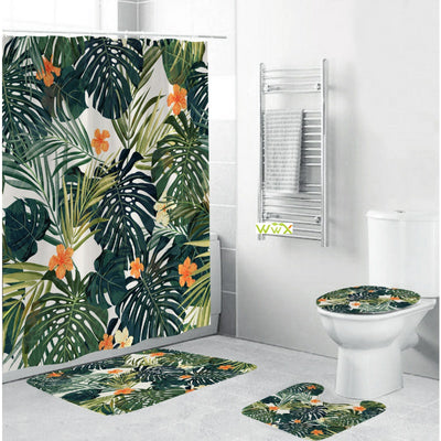 Juego Completo de Baño: Cortina, Tapete y Almohadilla Antideslizante - Image 2