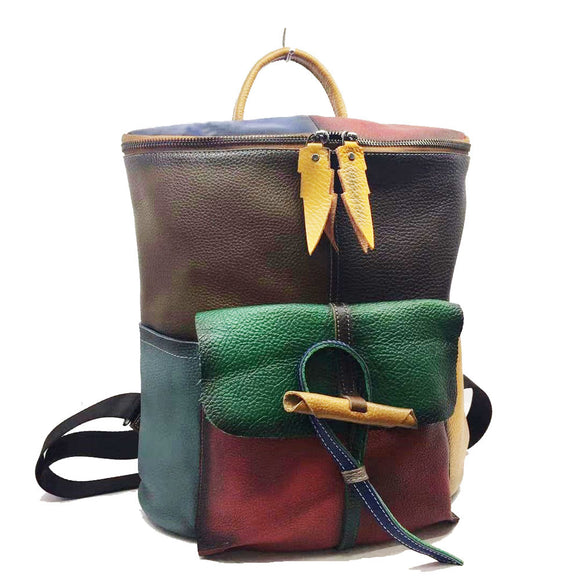 Mochila de Cuero Premium Capacidad Grande con Acabado Artesanal