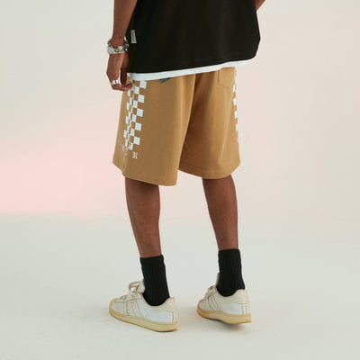 Shorts Tejidos a Cuadros Beige - Image 8